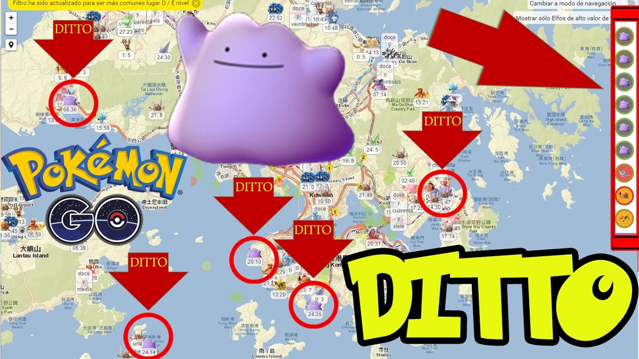 Coordenadas de Ditto Pokemon Go
